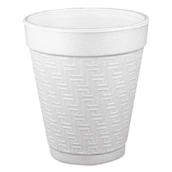 Dart Small Foam Drink Cup, 10 oz, Hot/Cold, White, 25/Bag, 40 Bags/Carton