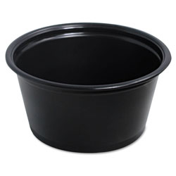 Dart Conex Complements Plastic Portion Cup, 2 oz., Black, 125/Bag, 20 Bags/Carton