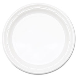 Dart Famous Service Plastic Dinnerware, Plate, 9 in, White, 125/Pack, 4 Packs/Carton