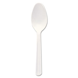 Dart Bonus Polypropylene Cutlery, 5 in, Teaspoon, White