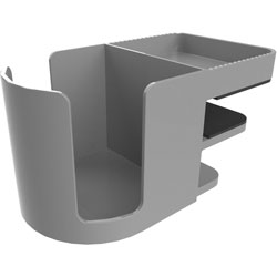 Deflecto Standing Desk Cup Holder Grey - 3.5 in Height x 3.9 in Width x 7 in Depth - Cup Holder, Durable, Spill Resistant, Portable, Spring Loaded - Acrylonitrile Butadiene Styrene (ABS) - 1 Each