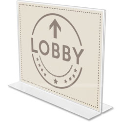 Deflecto Sign Holder, Anti Glare, Standup, 8.5 in x 11 in x 3.75 in, Clear