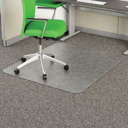 Deflecto Chairmat, W/O Lip, Commercial Pile, 46 inWx60 inLx1/10 inH, Clear