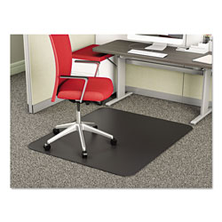 Deflecto SuperMat Frequent Use Chair Mat for Medium Pile Carpet, 45 x 53, Rectangular, Black