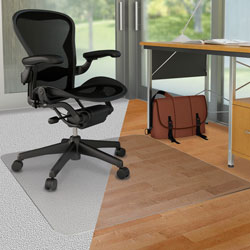 Deflecto DouMat Mat, Carpet/Hard Floor, 45 in x 53 in, Clear