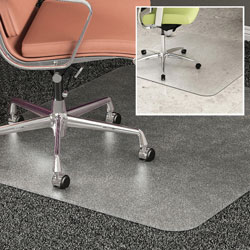 Deflecto DouMat Mat, Carpet/Hard Floor, 46 in x 60 in, Clear