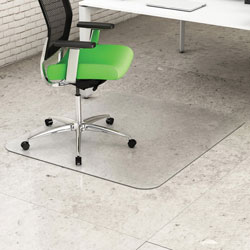 Deflecto Chairmat, W/O Lip, Hard Floor, 46 inWx60 inLx1/10 inH, Clear