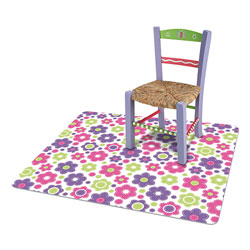 Deflecto FashionMat Chair Mat, Rectangular, 35 x 40, Daisies