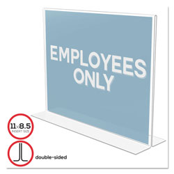 Deflecto Classic Image Double-Sided Sign Holder, 11 x 8 1/2 Insert, Clear (DEF69301)