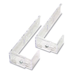 Deflecto Partition Brackets, For Wall Files and File Pockets, 1.5 in to 2.5 in Thick Walls, Clear