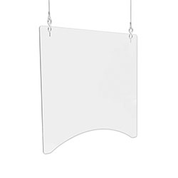 Deflecto Hanging Barrier, 23.75 in x 35.75 in, Polycarbonate, Clear, 2/Carton