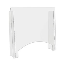 Deflecto Counter Top Barrier with Pass Thru, 27 in x 6 in x 23.75 in, Acrylic, Clear, 2/Carton