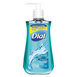 Dial Antibacterial Liquid Hand Soap, Spring Water, 7.5 oz Bottle, 12/Carton