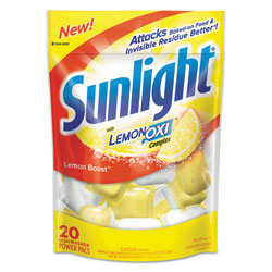 Sunlight Auto Dish Power Pacs, Lemon Scent, 1.5 oz Single Dose Pouches, 20/Pack