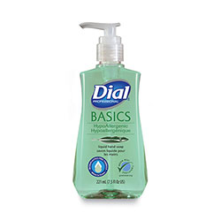 Dial Basics MP Free Liquid Hand Soap, Unscented, 7.5 oz Pump Bottle, 12/Carton