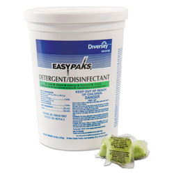 Diversey Detergent/Disinfectant, Lemon Scent, .5oz, Packet, 90/Tub, 2 Tubs/Carton (DRK5412135)