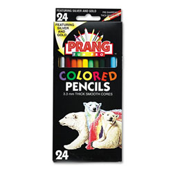 Prang Colored Pencil Sets, 3.3 mm, 2B (#1), Assorted Lead/Barrel Colors, 24/Pack