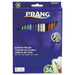 Prang Colored Pencil Sets, 3.3 mm, 2B (#1), Assorted Lead/Barrel Colors, 36/Pack