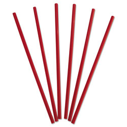 Dixie Wrapped Giant Straws, 10 1/4 in, Polypropylene, Red, 300/Box, 4 Boxes/Carton