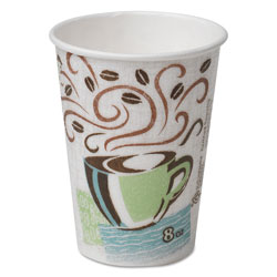 Dixie Hot Cups, Paper, 8oz, Coffee Dreams Design, 500/Carton (DXE5338DX)