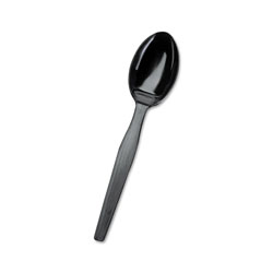 Dixie SmartStock Plastic Cutlery Refill, Spoons, 6", Series-O Mediumweight, Black, 40/Pack, 24 Packs/Carton (DIXSSS51)