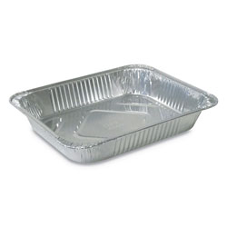 Durable Packaging Aluminum Steam Table Pans, Half Size, Medium, 100/Carton