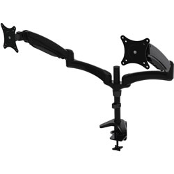 Data Accessories Corp Dual Monitor Arms, f/27 in Monitors, Ext 24 in, Black