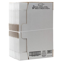 Duck® Self-Locking Mailing Box, Regular Slotted Container (RSC), 11.5 in x 8.75 in x 2.13 in, White, 25/Pack