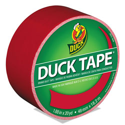 Duck® Colored Duct Tape, 3 in Core, 1.88 in x 20 yds, Red