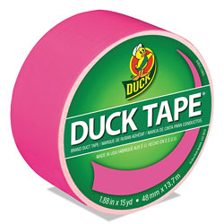 Duck® Colored Duct Tape, 3 in Core, 1.88 in x 15 yds, Neon Pink