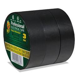 Duck® Pro Electrical Tape, 1 in Core, 0.75 in x 50 ft, Black, 3/Pack