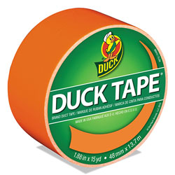 Duck® Colored Duct Tape, 3 in Core, 1.88 in x 15 yds, Neon Orange