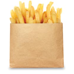 Durable Packaging Grease Resistant French Fry Bag Natural, 4.5 x 4.5 in