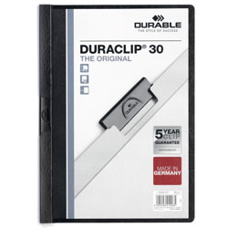 Durable Vinyl DuraClip Report Cover w/Clip, Letter, Holds 30 Pages, Clear/Black (DBL220301)