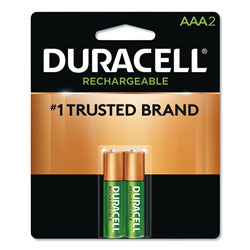 Duracell Rechargeable StayCharged NiMH Batteries, AAA, 2/Pack