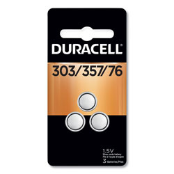 Duracell Button Cell Battery, 303/357, 1.5 V, 3/Pack