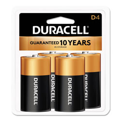 Duracell CopperTop Alkaline D Batteries, 4/Pack