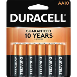 Duracell Coppertop Alkaline Batteries, AA, 10/Pack