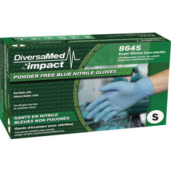 DiversaMed Exam Gloves, Nitrile, Powder-free, Small, 100/BX, Blue