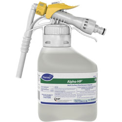Diversey Alpha-HP Multisurface Disinfectant, Liquid, 50.7 fl oz (1.6 quart), Citrus Scent, 2/Carton, Clear