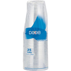 Dixie Foods Clear Plastic Cold Cups - 25 / Pack - 16 fl oz - 25 / Pack - Clear - PETE Plastic - Soda, Iced Coffee, Sample, Restaurant, Coffee Shop, Breakroom, Lobby, Beverage, Cold Drink