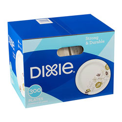 Dixie Pathways Soak-Proof Shield Mediumweight Paper Plates, Dispenser Bx, 8.5 in, 300/Pk