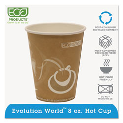 Eco-Products Evolution World 24% Recycled Content Hot Cups - 8oz., 50/PK, 20 PK/CT
