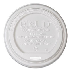 Eco-Products EcoLid Renewable & Compostable Hot Cup Lids, Fits 8oz Hot Cups, 50/PK, 16 PK/CT
