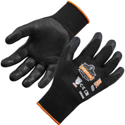 ProFlex 7001 Abrasion-Resistant Nitrile-Coated Gloves DSX - Nitrile Coating - Medium Size - Black - 24 / Carton - 0.75 in Thickness - 8.50 in Glove Length