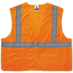 Ergodyne GloWear 8215BA Type R Class 2 Econo Breakaway Mesh Vest, Orange, S/M