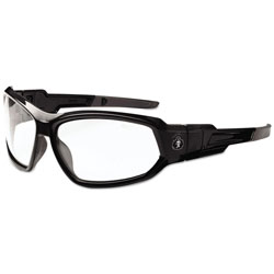 Ergodyne Skullerz Loki Safety Glasses/Goggles, Black Frame/Clear Lens, Nylon/Polycarb