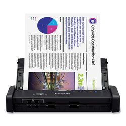 Epson DS-320 Portable Duplex Document Scanner, 1200 dpi Optical Resolution, 20-Sheet Duplex Auto Document Feeder