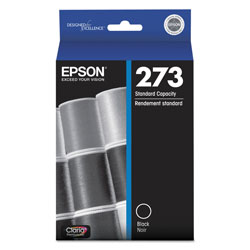 Epson T273020S (273) Claria Ink, 250 Page-Yield, Black
