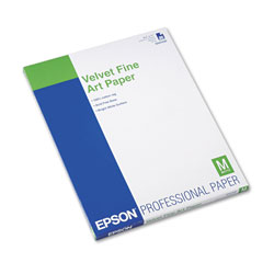 Epson Velvet Fine Art Paper, 8.5 x 11, White, 20/Pack (EPSS041636)